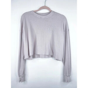 Set Active Waffle Thermal Long Sleeve Shirt Cropped Light Purple Pink Small